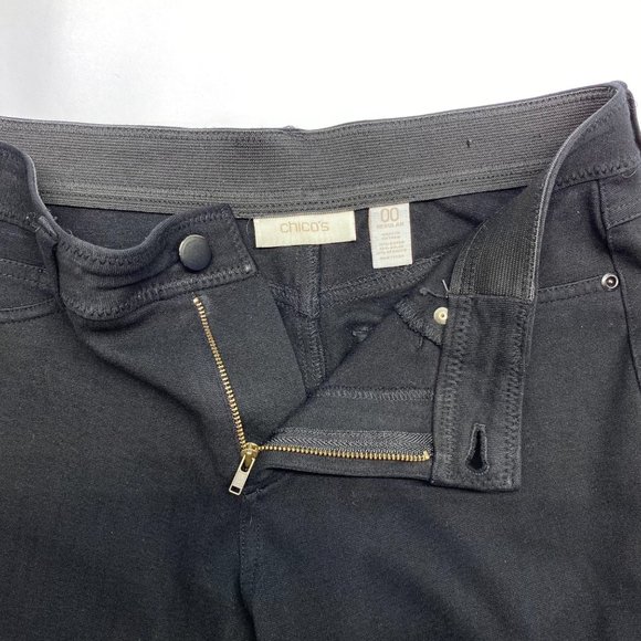 CHICO'S Black Straight Leg Mid Rise Pants 2 - Picture 6 of 13